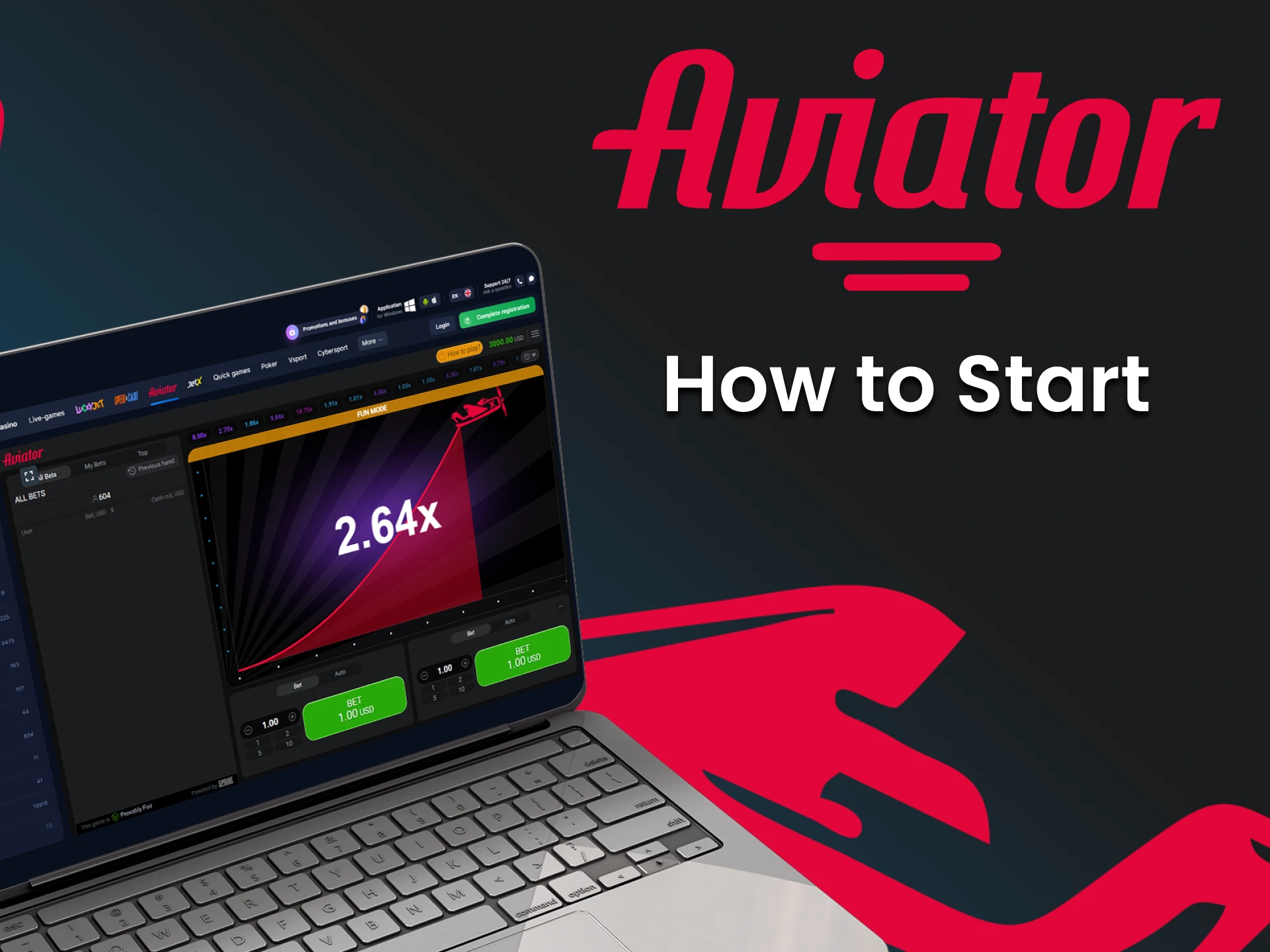 Go to the desired section to start playing Aviator.