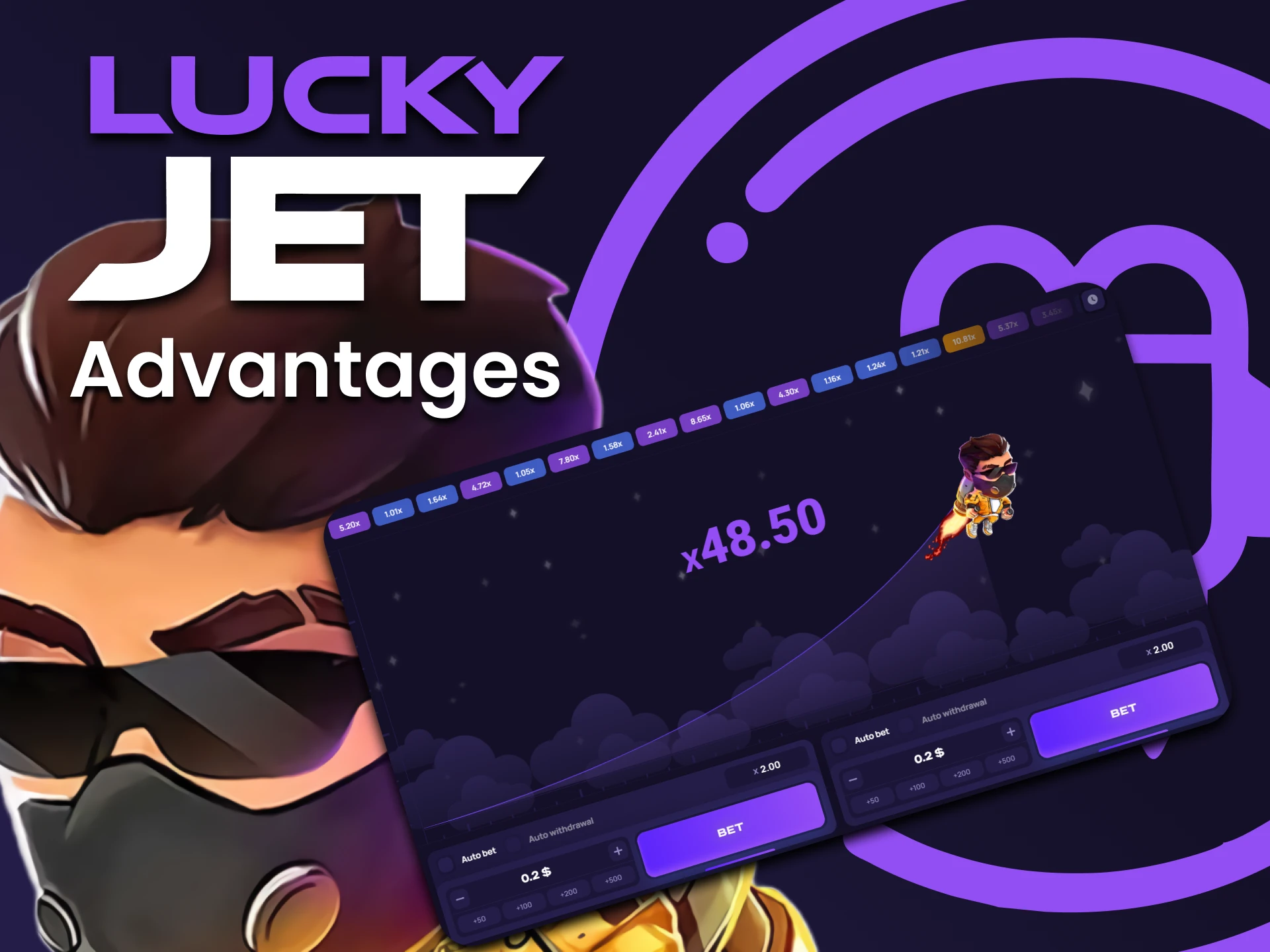 Explorez les possibilités de Lucky Jet dans une version spéciale du jeu.