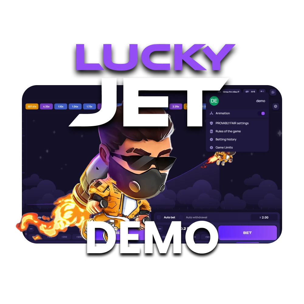 Pour l'entraînement, il existe une version démo du jeu Lucky Jet.