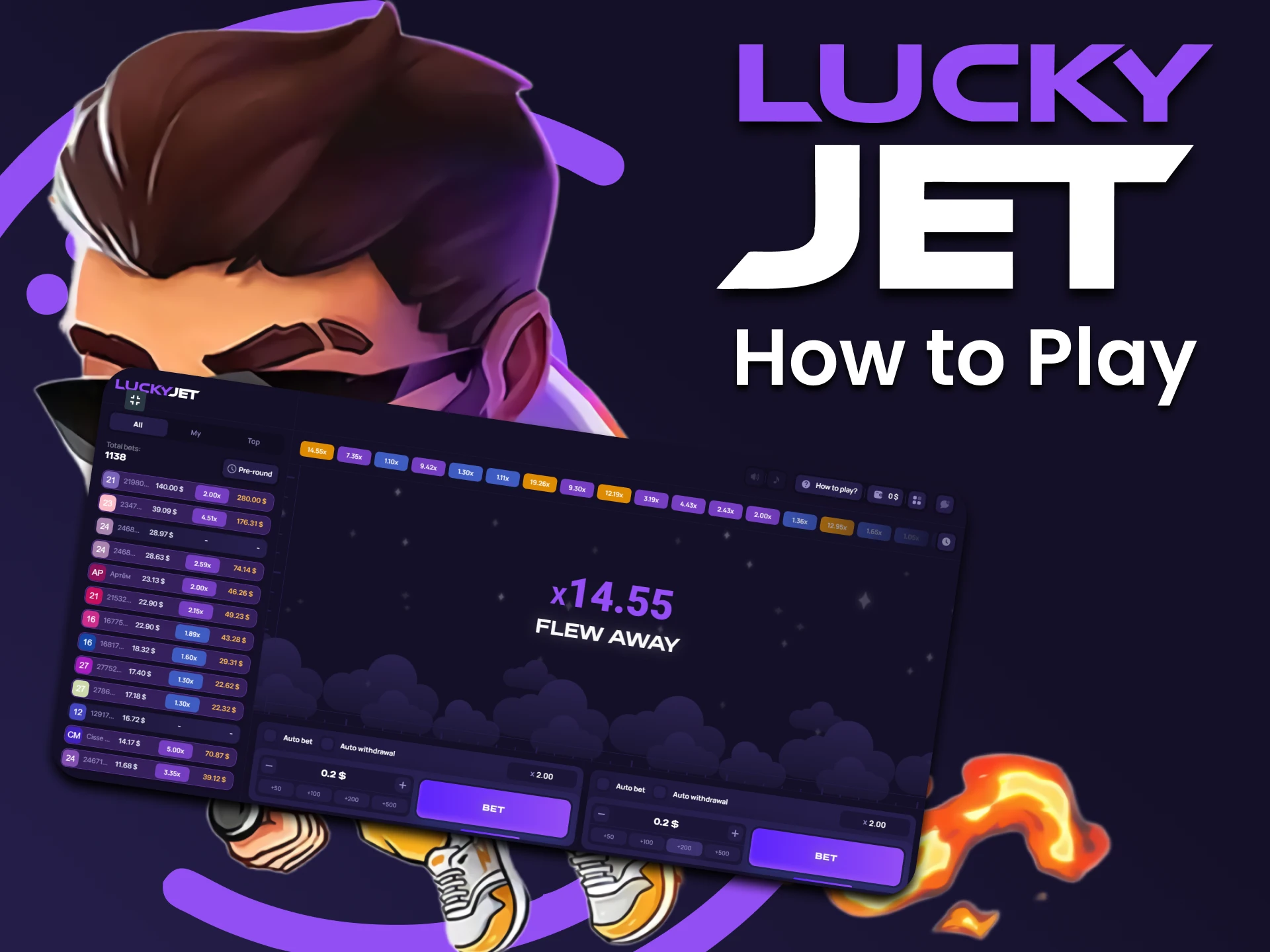 Select the desired game option to play the demo version of Lucky Jet.