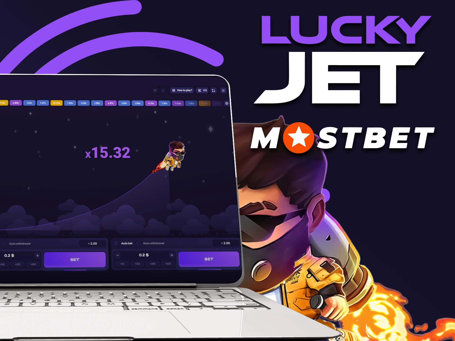 Use the Mostbet service to play Lucky Jet.