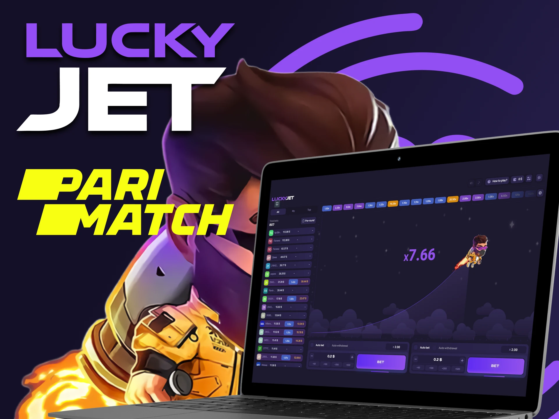 You can try the Lucky Jet game on Parimatch.