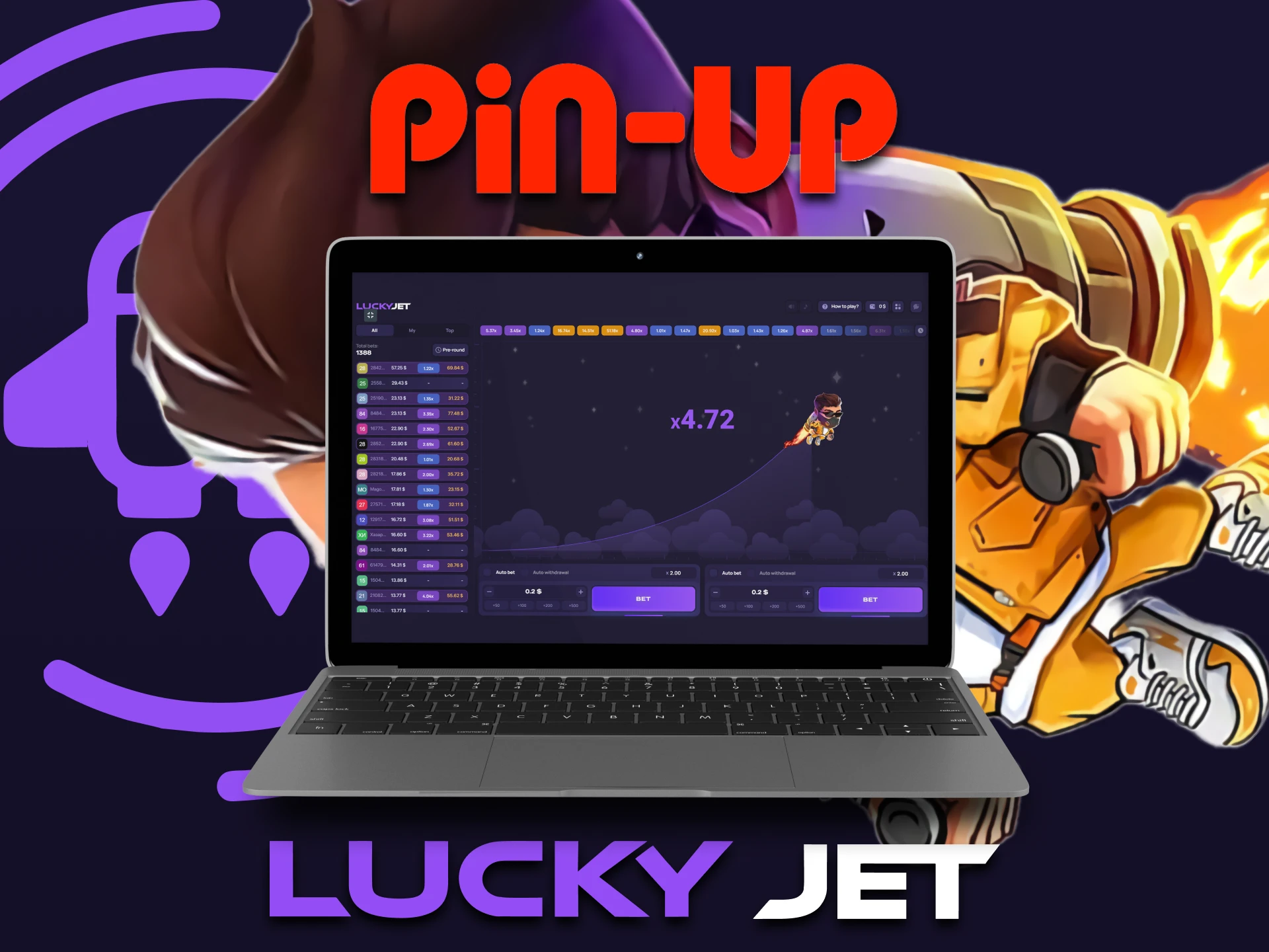 Utilisez le service Pin Up pour jouer à Lucky Jet.