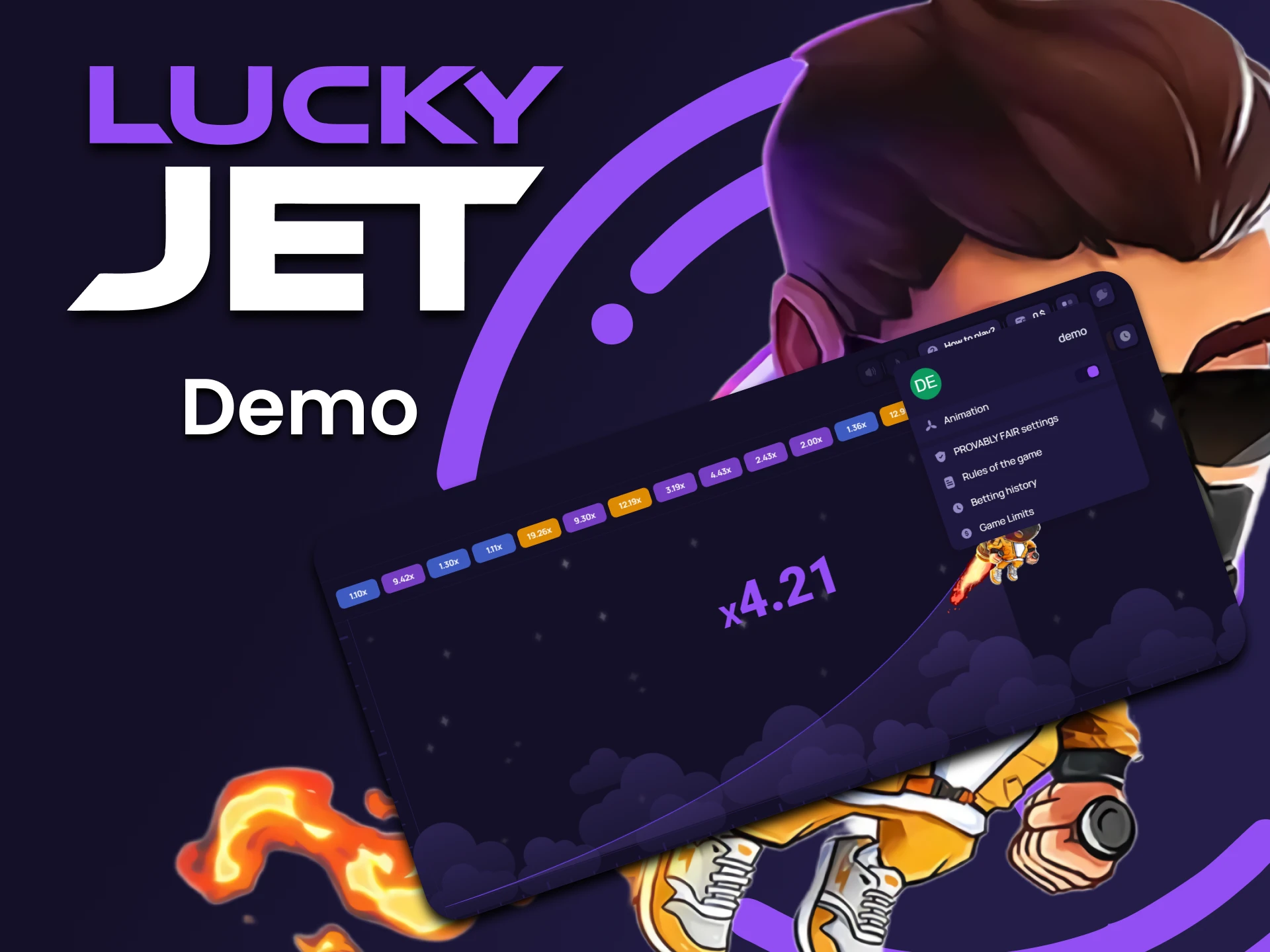 Pour apprendre le jeu, vous pouvez jouer à une version spéciale de Lucky Jet.