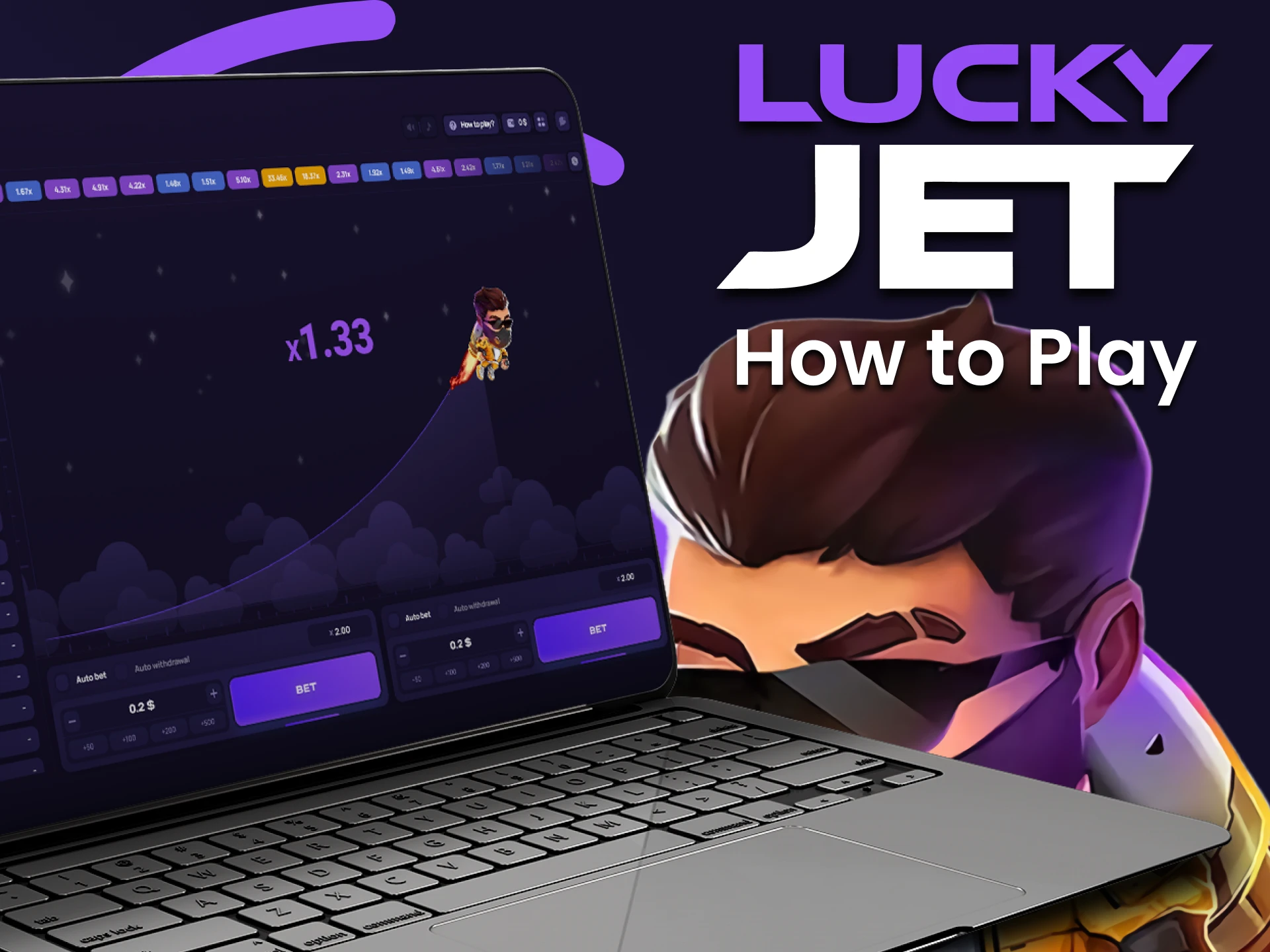 To start playing Lucky Jet casino game you need to go to the desired section.