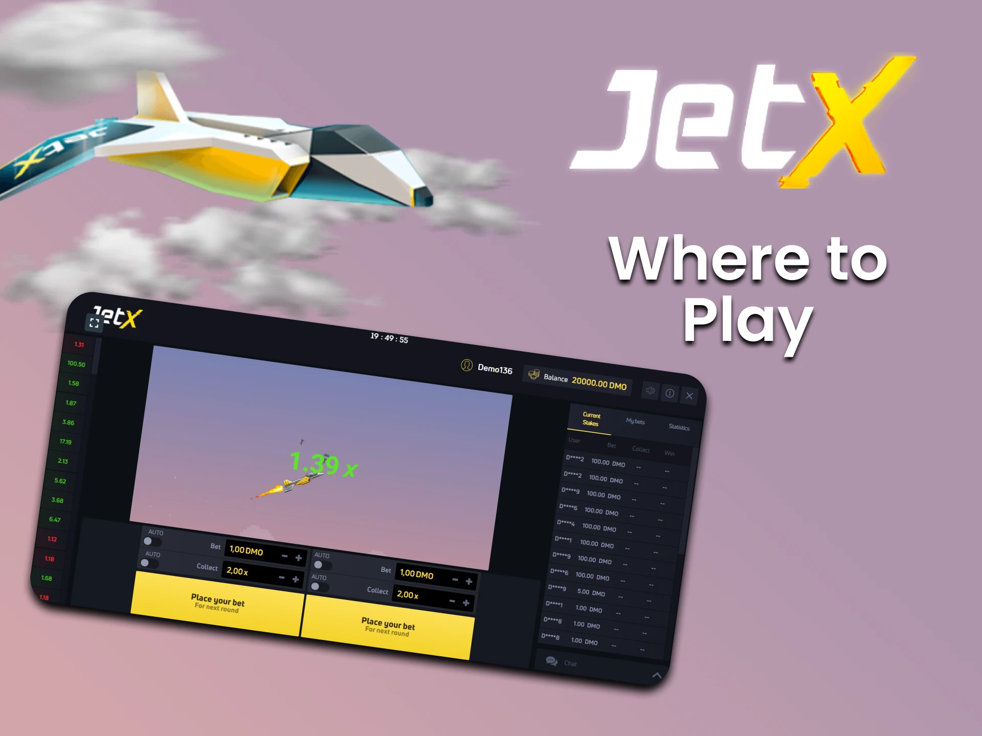 Choose a convenient platform for playing JetX.