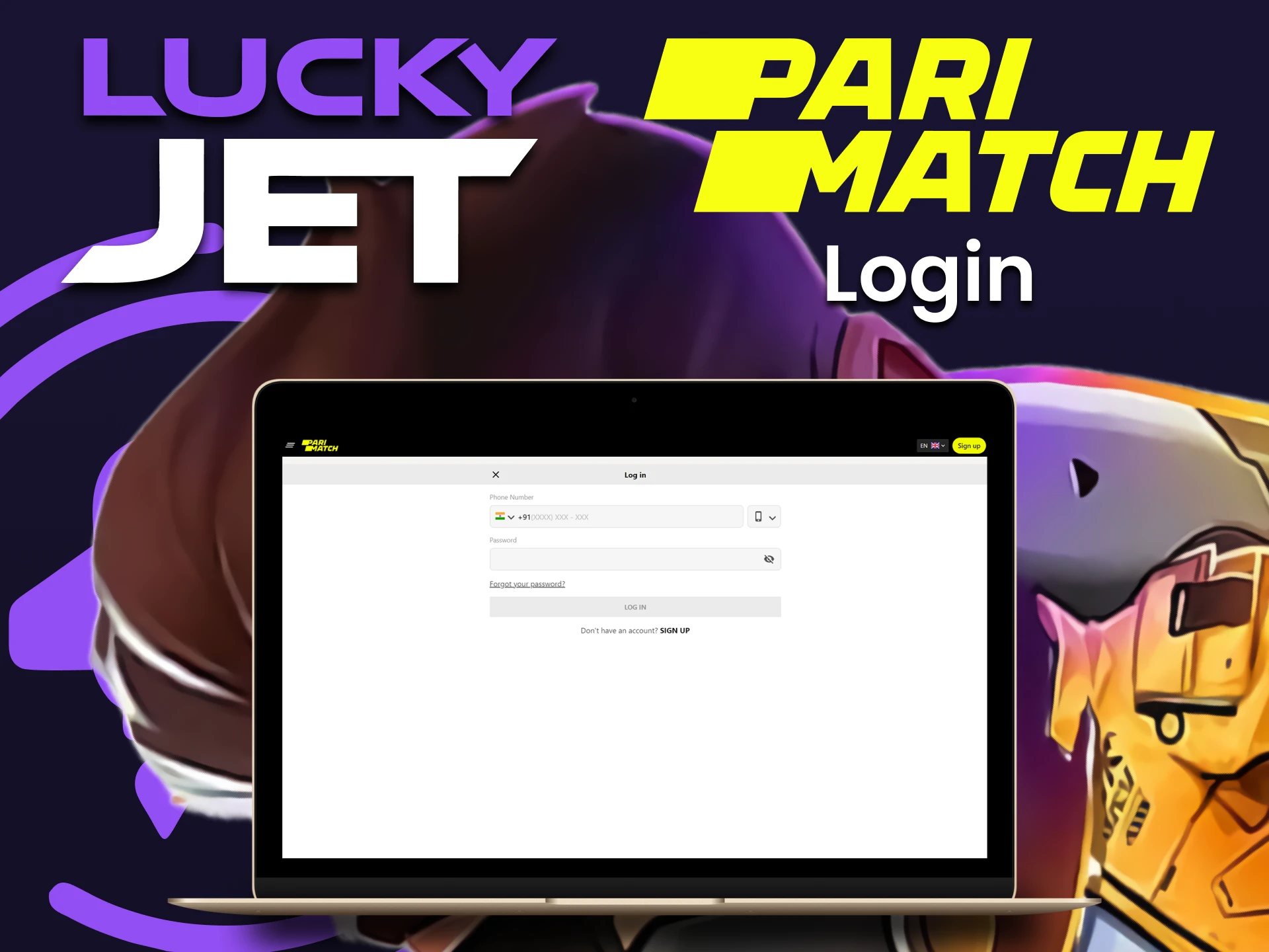 Log in to your personal Parimatch account to play Lucky Jet.