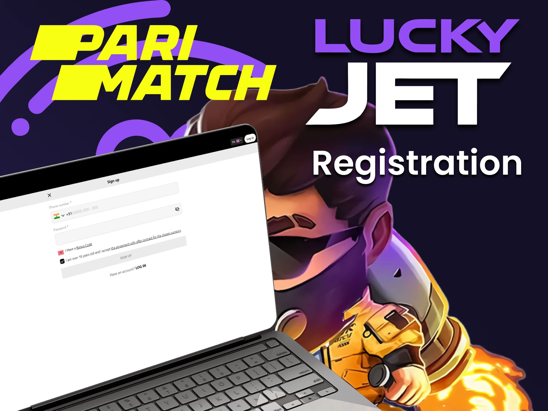 Create an account on Parimatch to play Lucky Jet.
