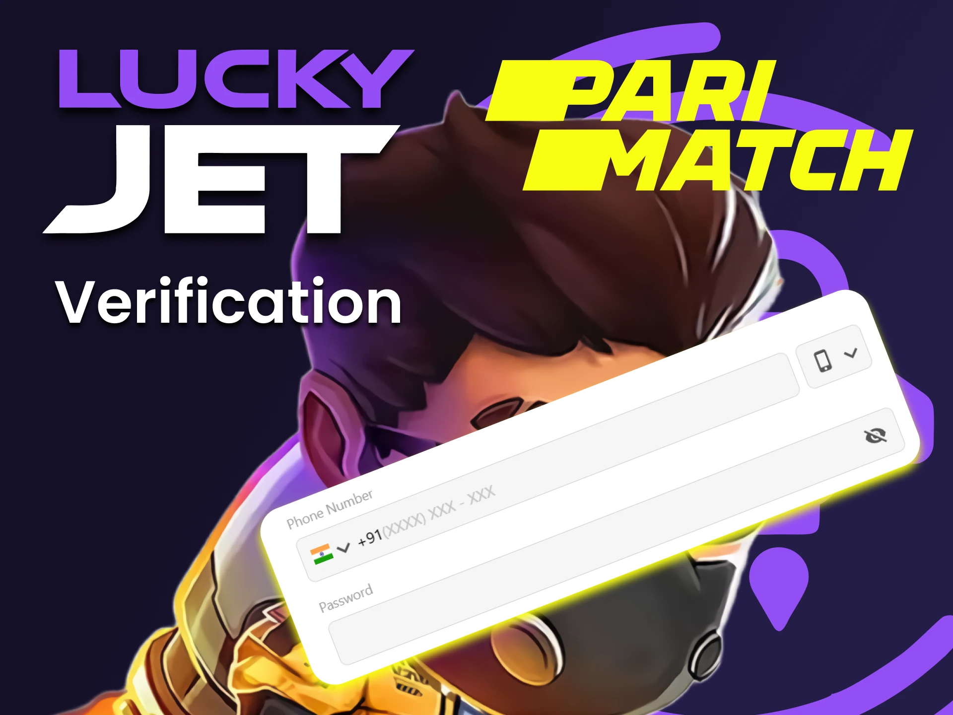 Fill in the correct personal data on Parimatch to play Lucky Jet.