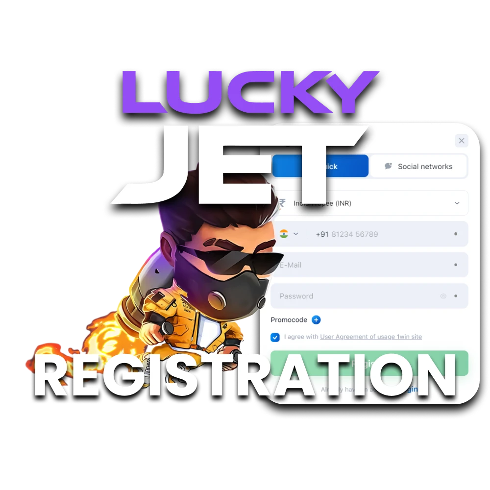 Cree una cuenta personal en el servicio de su elección para jugar a Lucky Jet.