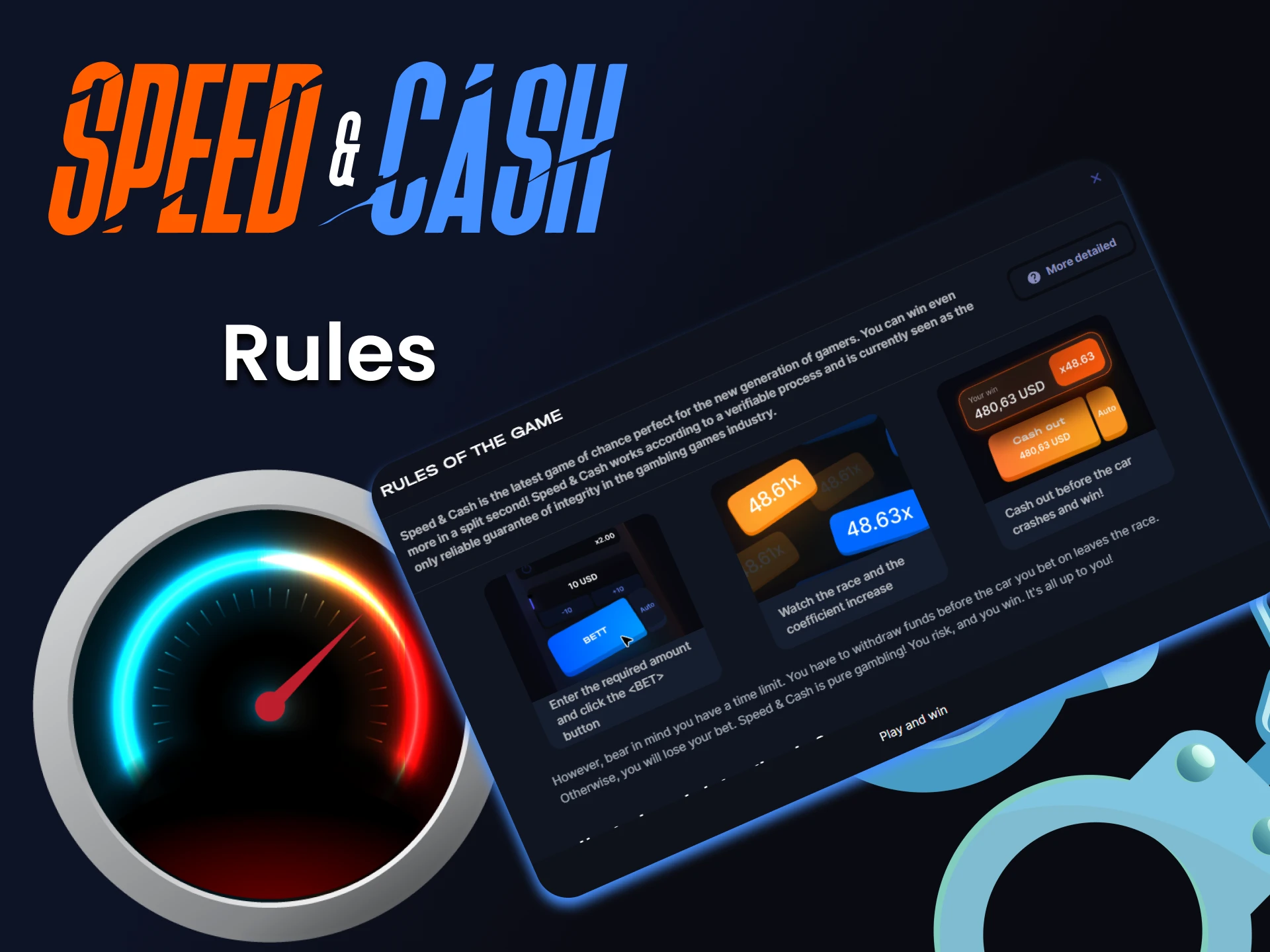 Learn the rules of the Speed&Cash game.