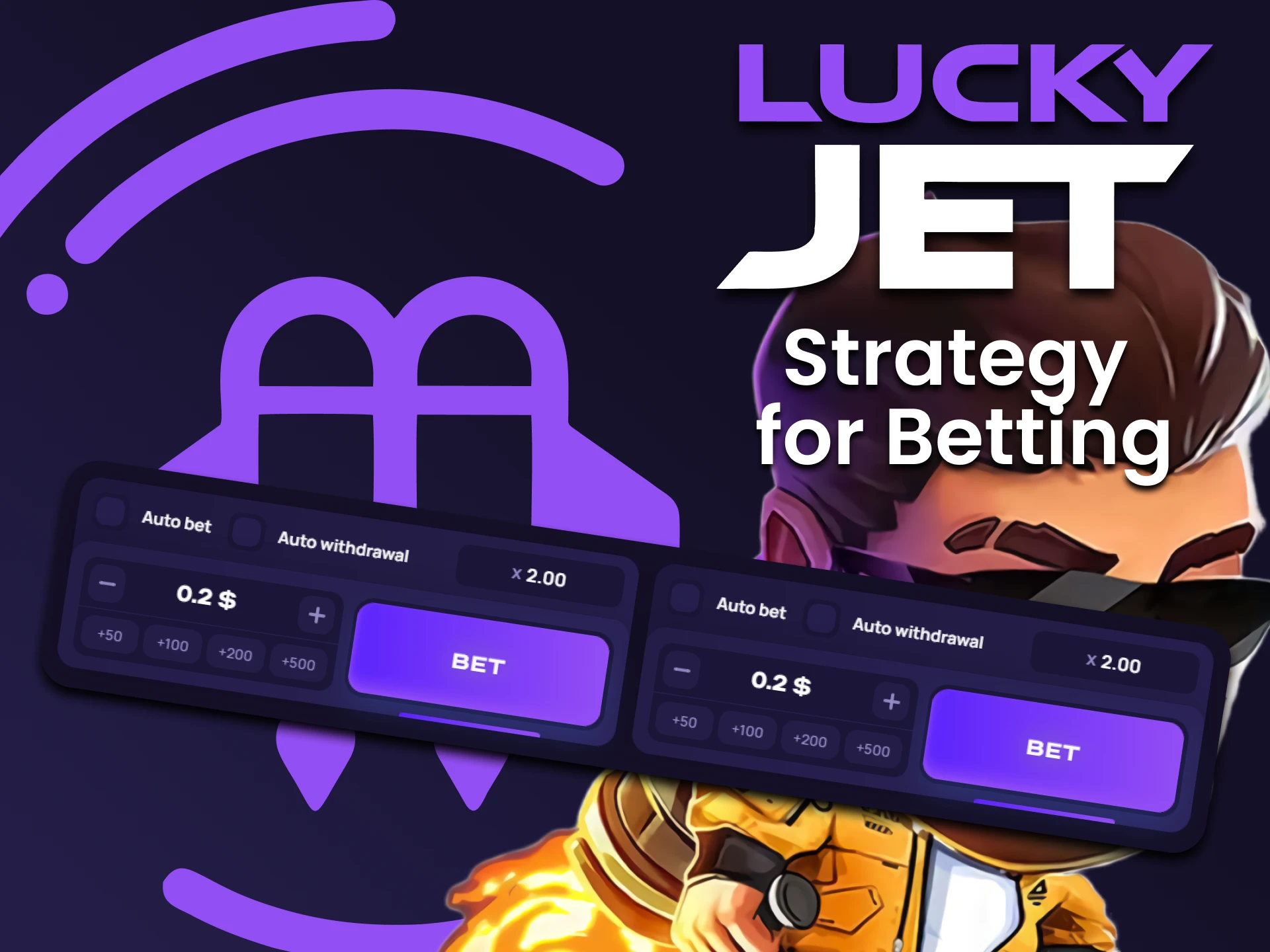 Elige la opción de apuesta correcta en el juego Lucky Jet.