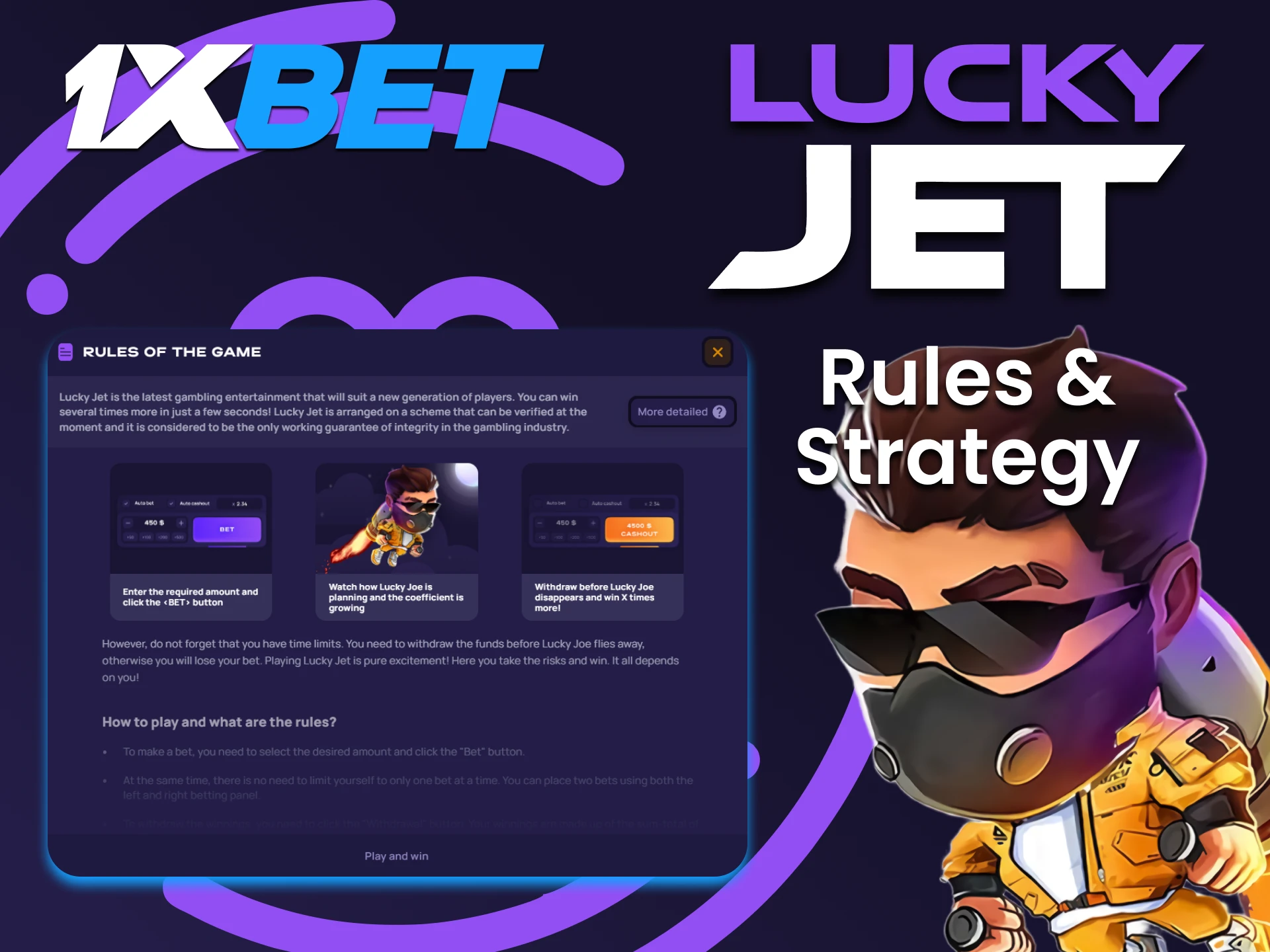 Learn the rules of the game Lucky Jet on 1xbet.