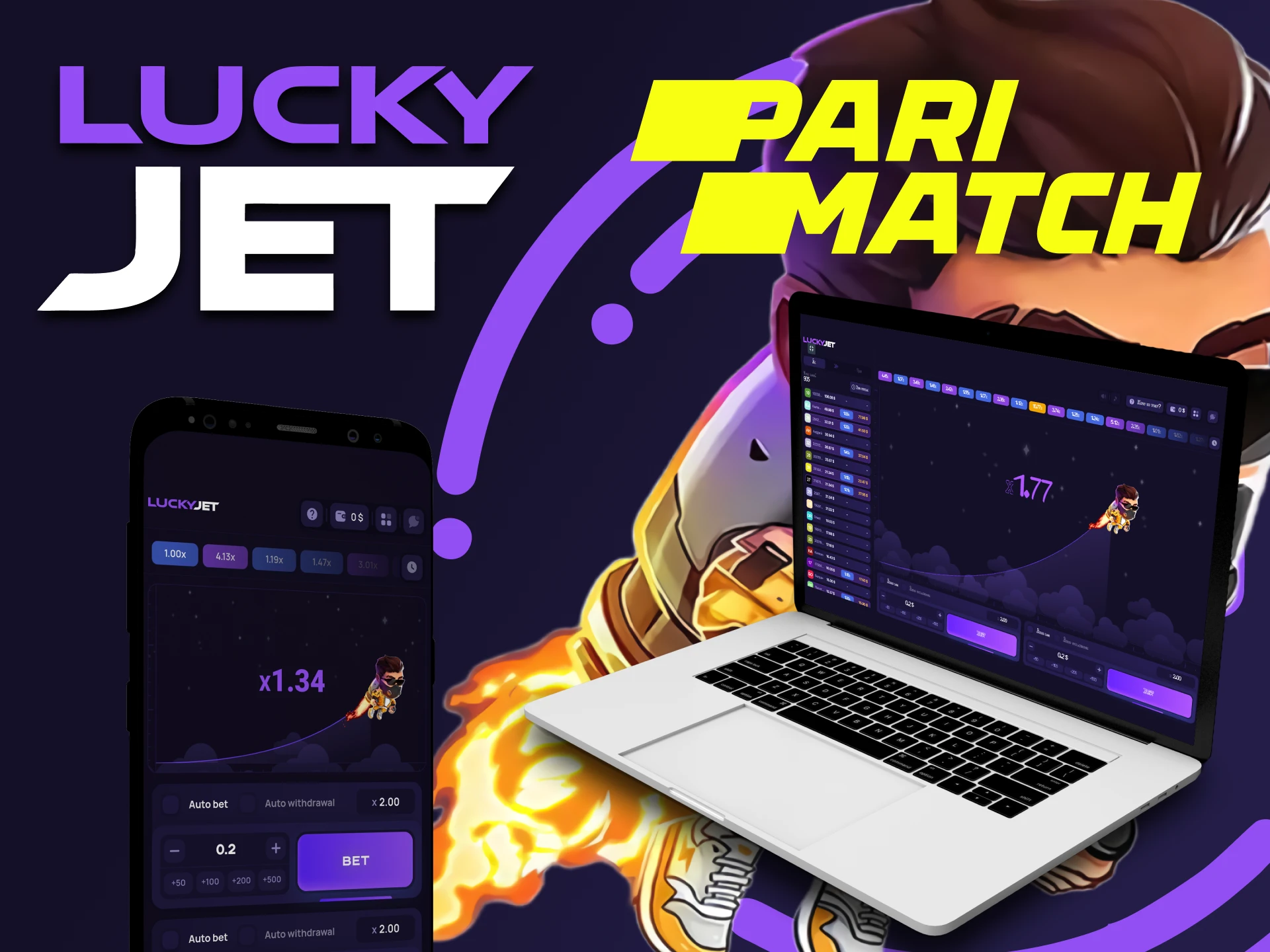 Find out about devices for playing Lucky Jet at Parimatch.
