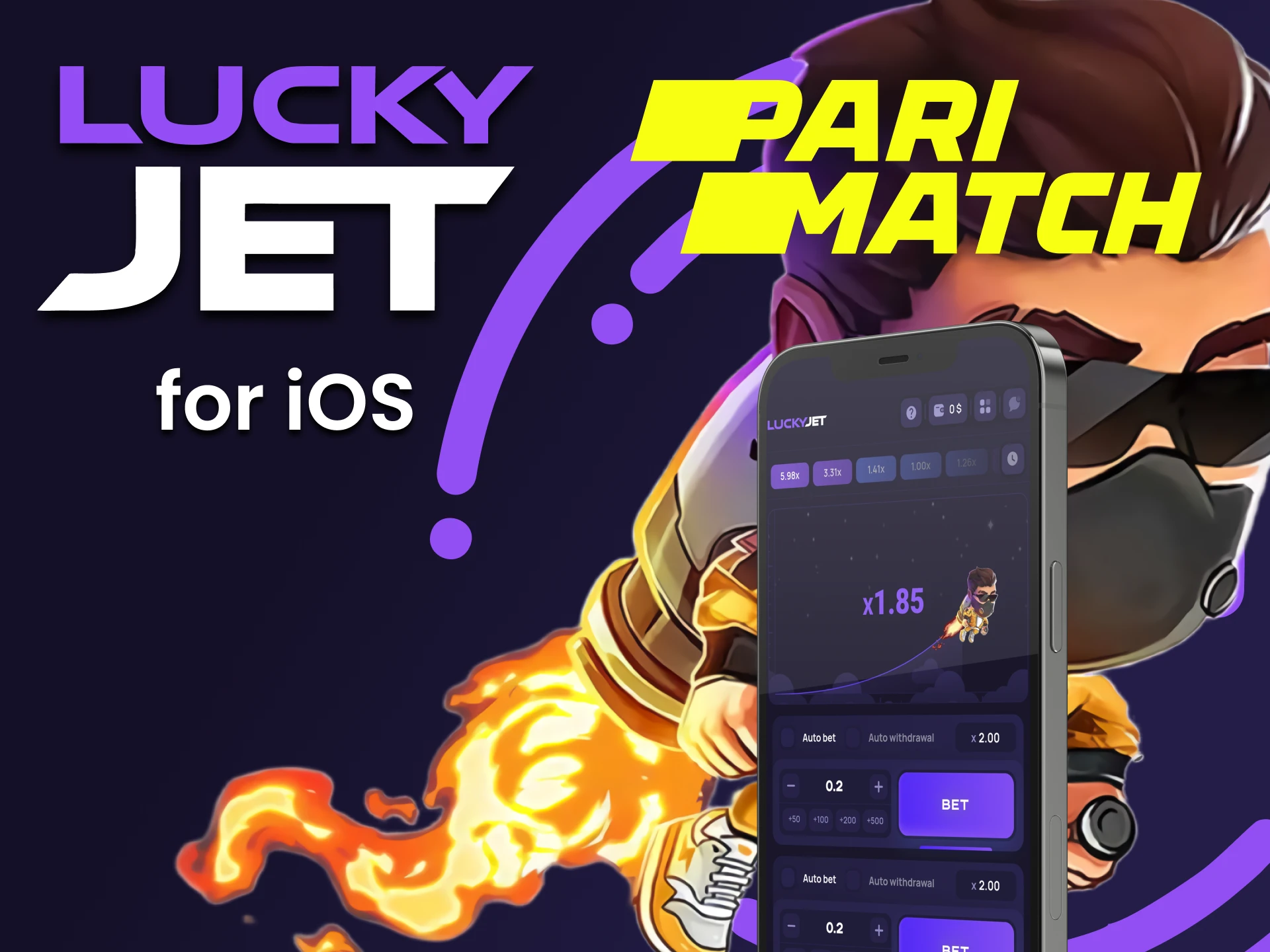 Play Lucky Jet with the Parimatch iOS app.