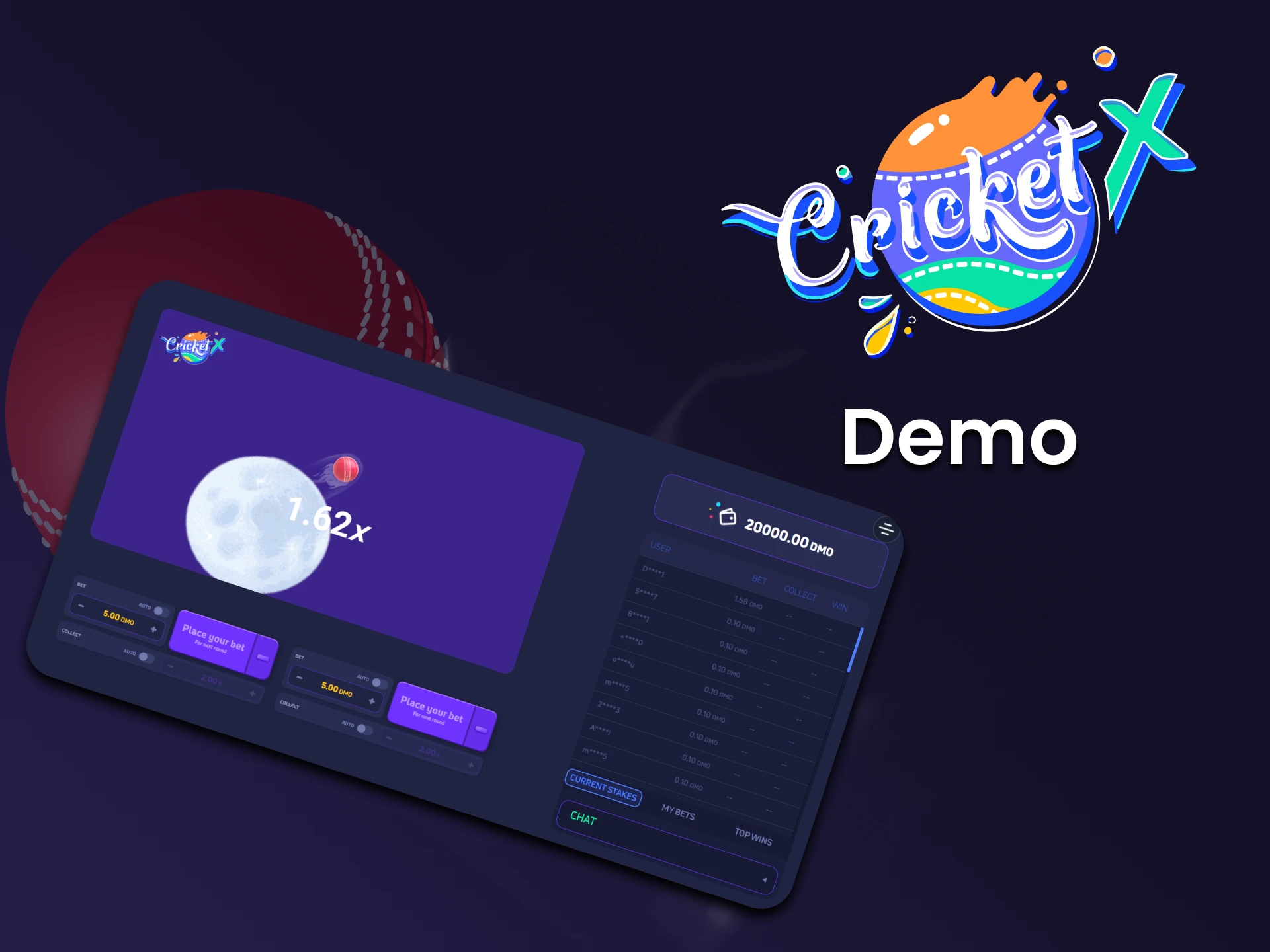 Practice in the demo version of the game Cricket X.