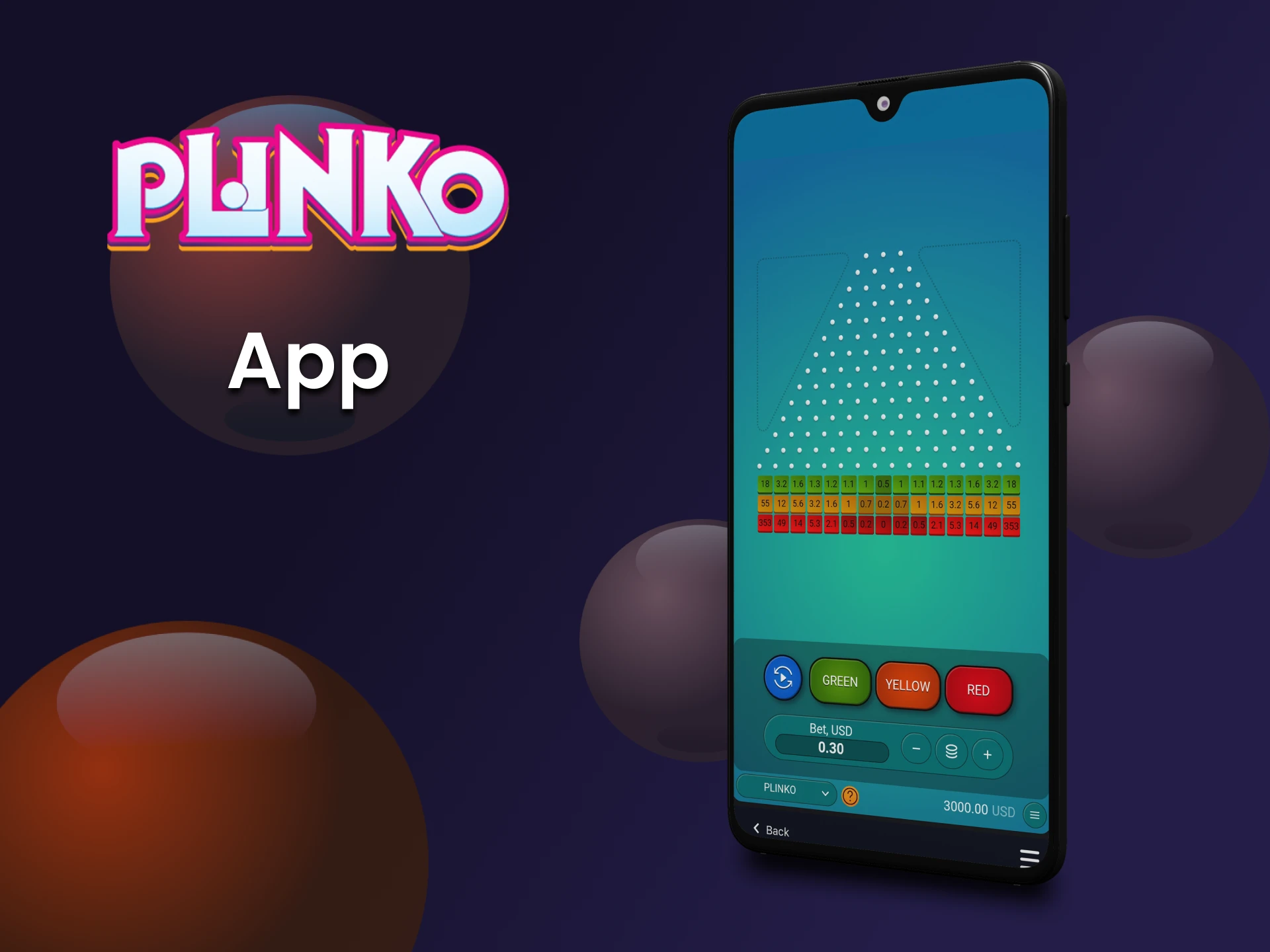 Play Plinko through the app on your smartphone.