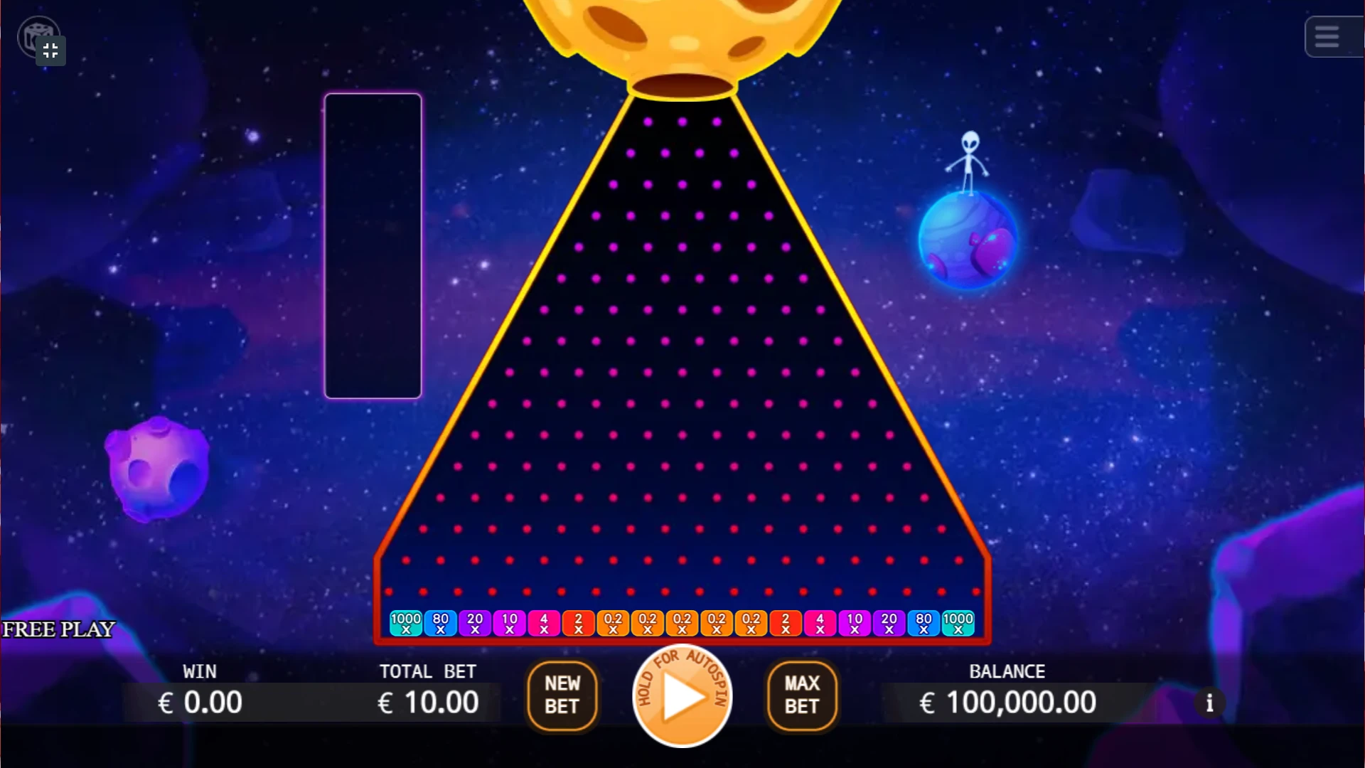 Explore the interface of one of the Plinko game options.