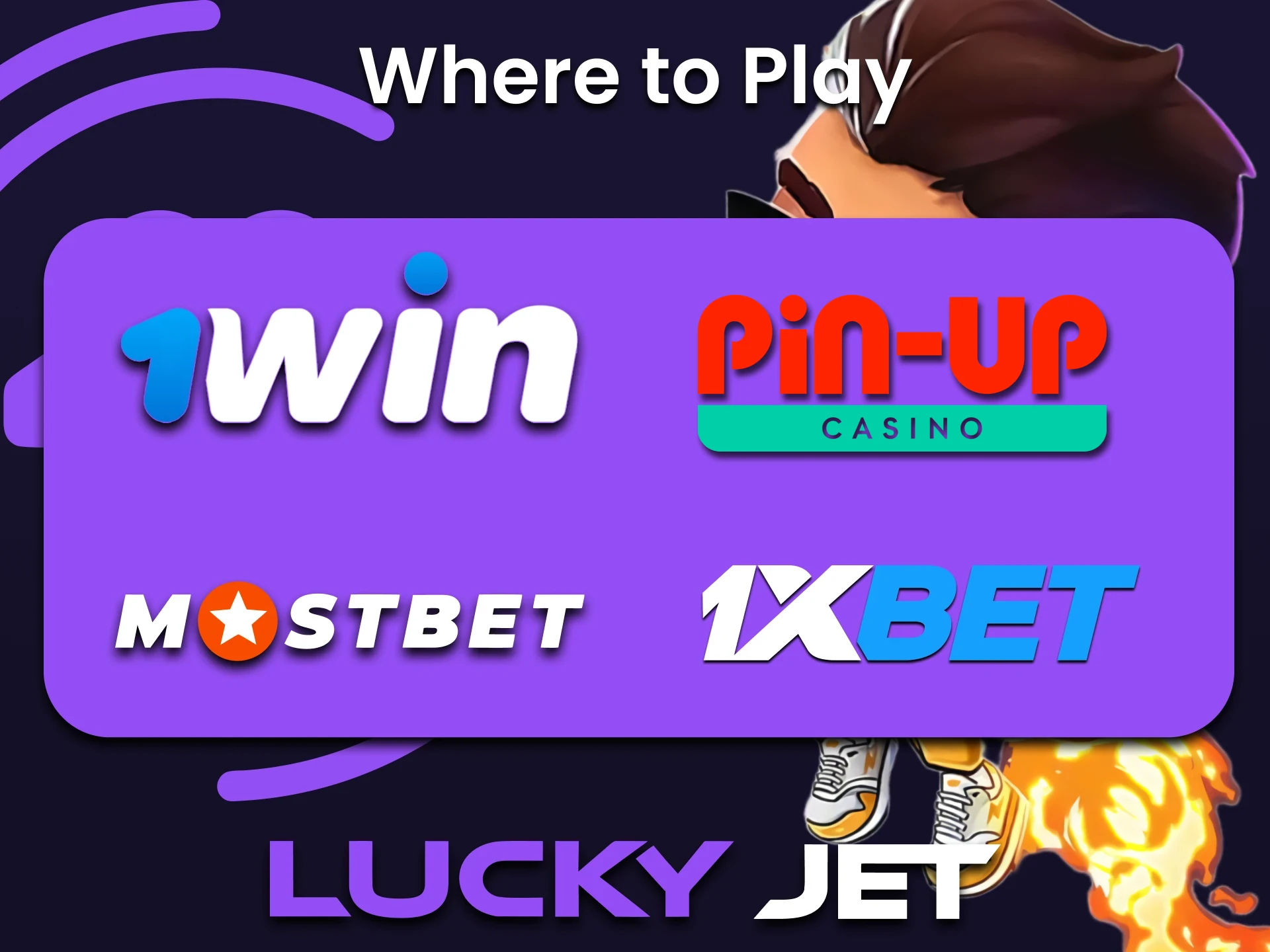 Check out the list of services for playing lucky Jet.