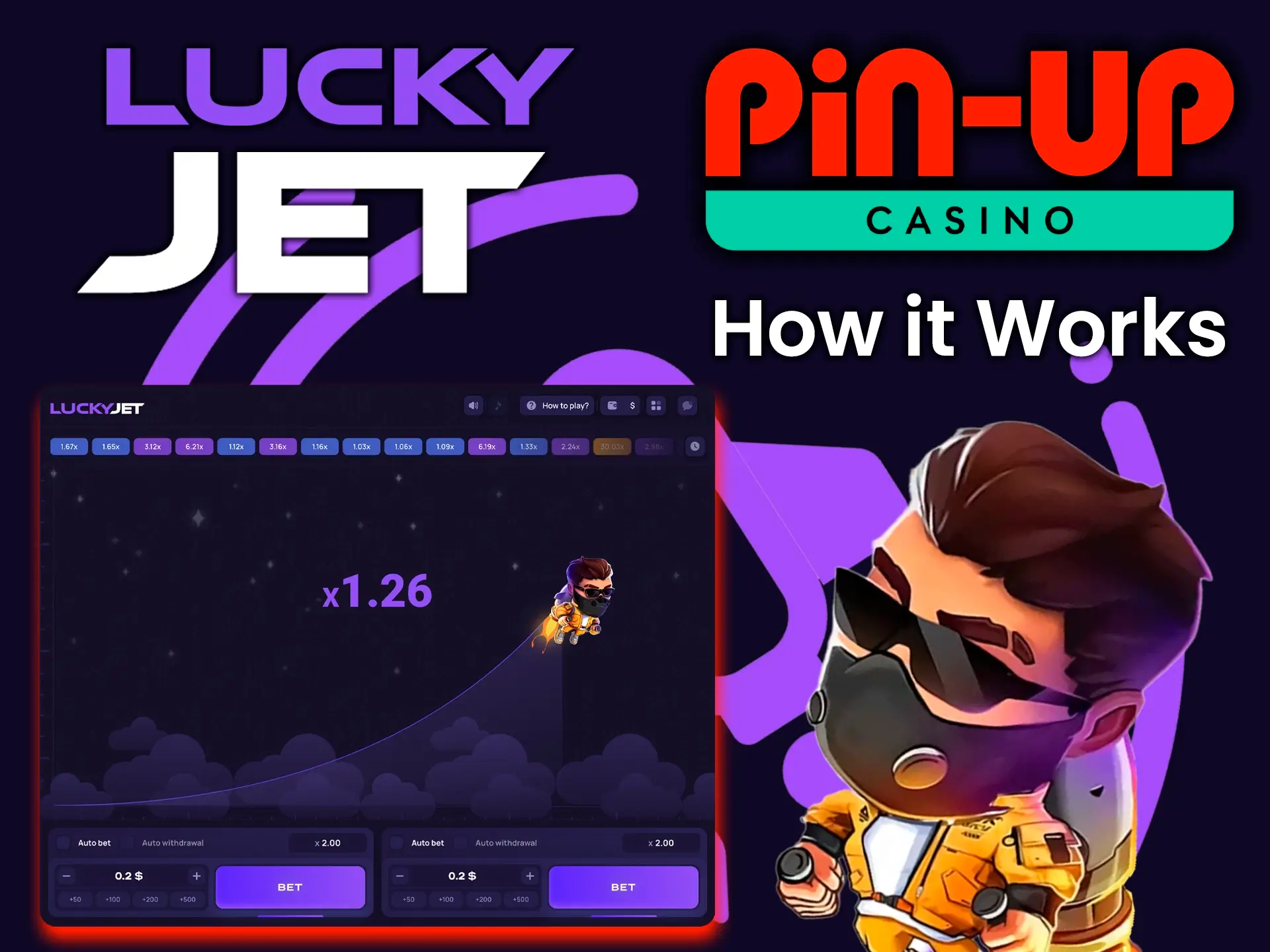 The rules of Lucky Jet on Pin Up are very simple.