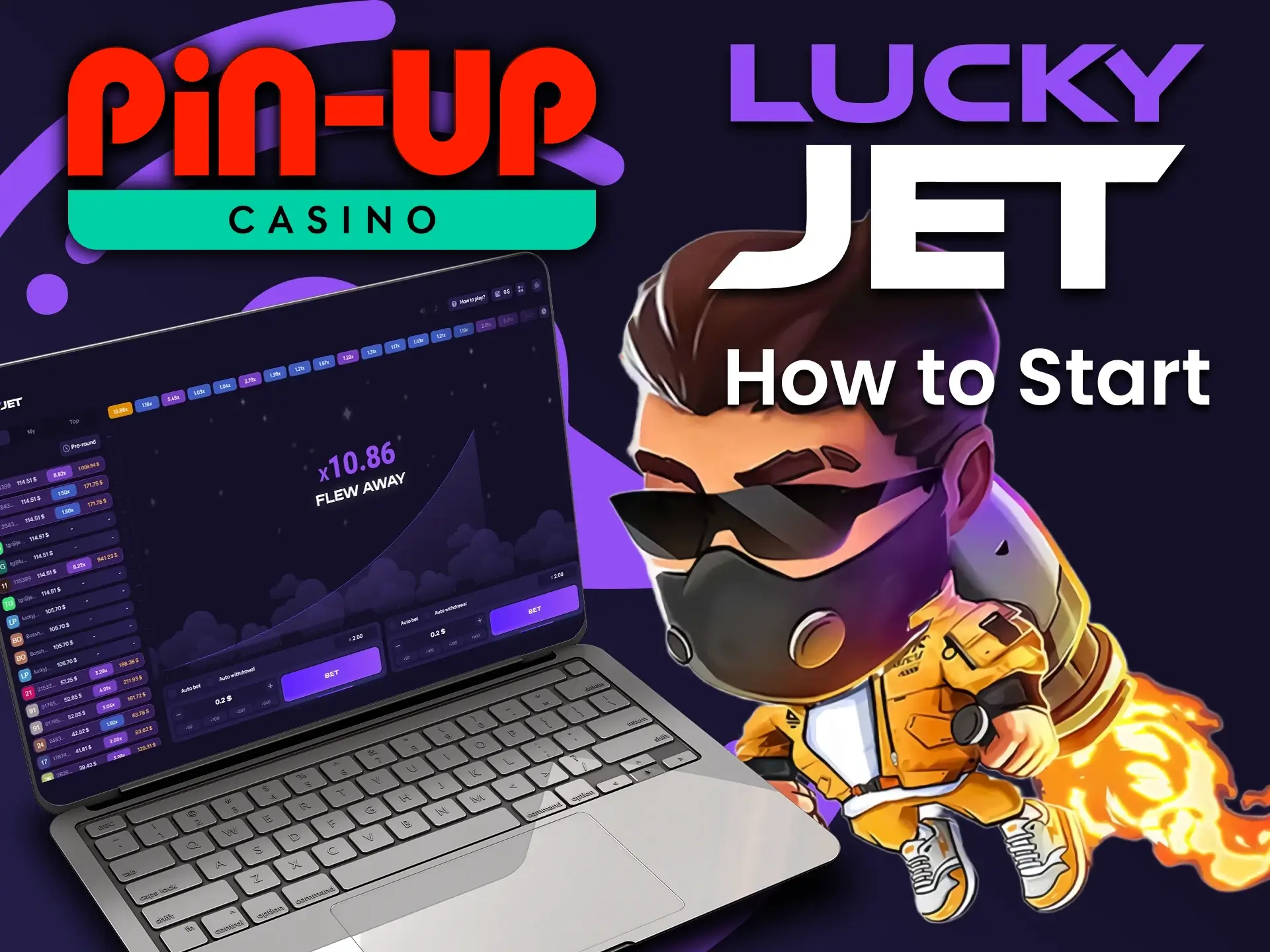 Select the games section on Pin Up to play Lucky Jet.
