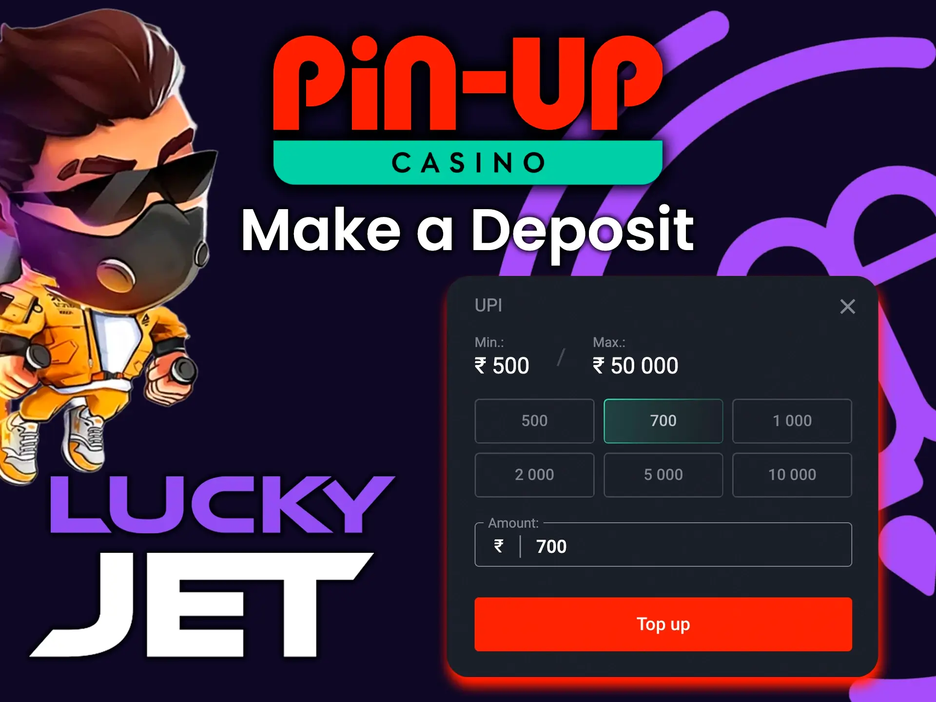 Fund your account to play Lucky Jetn from Pin Up.